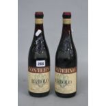 TWO BOTTLES OF GIACOMO CONTERNO BAROLO RISERVA WINE,, 1971 vintage, 0.75L. 13.5% vol. Fill levels