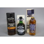 THREE BOXED BOTTLES OF SINGLE MALT SCOTCH WHISKY, 1 x Tobermory 10 year aged, 70cl. 40% abv, 1 x