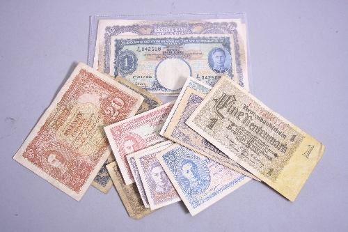 A SELECTION OF BANKNOTES, to include Malaya ten Dollars 1941, Reserve Bank of India ten Rupees