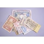 A SELECTION OF BANKNOTES, to include Malaya ten Dollars 1941, Reserve Bank of India ten Rupees