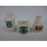 W H GOSS SCOTTISH CRESTEDWARE, comprising Dunoon jug, Dundee medieval jug, Montrose Roman vase,