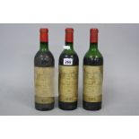 THREE BOTTLES OF CHATEAU DURFORT-VIVENS MARGAUX, 1970 vintage, 2nd Grand Cru, Classement de 1855.