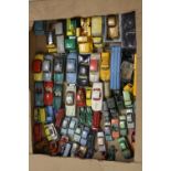 A QUANTITY OF UNBOXED AND ASSORTED PLAYWORN DIECAST VEHICLES, to include boxed Dinky Toys Rolls-