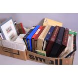 BALANCE OF A COLLECTION, in albums and loose, in two boxes, with Great British mint sets,