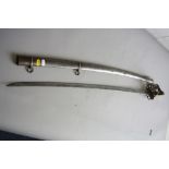 A BRITISH VICTORIAN OFFICERS SWORD, believed 1822 pattern with hinged folding guard, no marks or