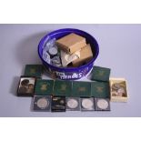 A SWEET BOX OF ASSORTED COINAGE, to include six Festival of Britain Crowns, two boxed Jubilee 1977