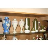 SIX PIECES OF CARLTON WARE, to include Kien Lung vase (no lid), height approximately 24cm, a pair of