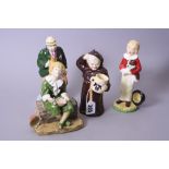 FOUR CERAMIC FIGURES, to include two Coalport 'Monk' and 'Tinker' and two Reg Johnson & Sons '