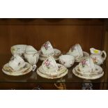 ROYAL CROWN DERBY 'DERBY POSIES' TEAWARES, different backstamps, to include two jugs, two sugar