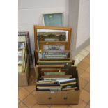 PICTURE AND PRINTS, two boxes of pictures and prtints, including H.H. Hosband 'Horwood Nr Leek', oil