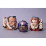 TWO LIMITED EDITION ROYAL DOULTON CHARACTER JUGS, from Armada Series, 'Queen Elizabeth I of England'