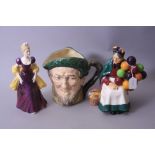 THREE ROYAL DOULTON ITEMS, to include 'The Old Balloon Seller', HN1315, 'Loretta' HN2337 (seconds)