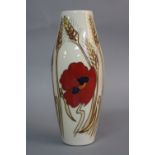 A MOORCROFT HARVEST POPPY PATTERN BALUSTER VASE, impressed and painted marks, height approximately