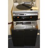 A SONY VINTAGE SEPERATES SYSTEM, a PS-LX500 Lunear Tracking Turntable, a ST-JX35L Tuner, a CDP-XB720