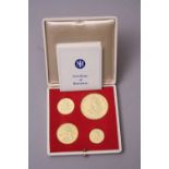 GOLD SIR WINSTON CHURCHILL COMMEMORATIVE MEDALS, boxed 18K hallmarked 4 coins boxed with