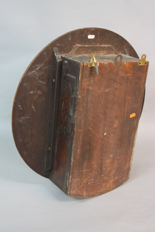 A VICTORIAN WALNUT CASED CIRCULAR WALL CLOCK, painted dial with Roman numerals, marked J.S. - Image 2 of 2