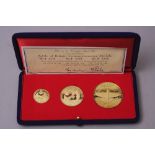 A SET OF CASED GOLD 18K BATTLE OF BRITAIN COMMEMORATIVE MEDALS, guaranteed by Johnson Matthey 3 18ct