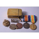 A BRITISH WAR AND VICTORY MEDAL, pair of medals correctly named to 316220 Pte A.T.Morgan, Tank