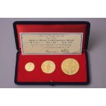 A CASED SET OF 18K GOLD MEDALS, by metal imports, weights Battle of Britain guaranteed by Johnson