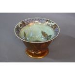 A WEDGWOOD BUTTERFLY LUSTRE CIRCULAR FOOTED BOWL, pattern No.Z4830, the interior painted with a band