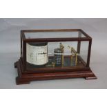 A 20TH CENTURY MAHOGANY CASED BAROGRAPH, retailed by E. Lennie, Opticial, Edinburgh, the base on