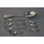 A SET OF SIX GEORGE III NEWCASTLE SILVER OLD ENGLISH PATTERN TEASPOONS, engraved initials, maker