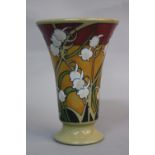 A MOORCROFT FLEURS DECO PATTERN CONCIAL VASE, bears impressed and painted marks and price sticker,