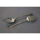 A GEORGE III BATEMAN OLD ENGLISH PATTERN SILVER TABLESPOON, engraved initial 'C', maker Peter, Ann &