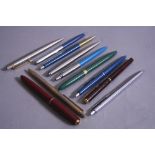 A COLLECTION OF VINTAGE AND MODERN PENS, including a Parker Junior fountain pen in burgundy and