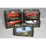 FIVE BOXED BURAGO DIECAST ITALIAN SPORTS CAR MODELS, Alfa Romeo 2300 Spider (1932), No.3008,