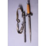 A WWII GERMAN 3RD REICH WERHMACHT OFFICERS DAGGER AND SCABBARD, makers mark Robt Klaas, Solingen,