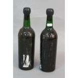 TWO BOTTLES OF TAYLORS 1963 VINTAGE PORT, no label, fill level high shoulder (2)