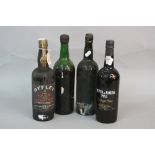 FOUR BOTTLES OF PORT, one Croft Quinta d Roeda 1983 vintage, fill level high, one Offley 1955