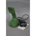 A GREEN ERICOFON ONE PIECE TELEPHONE, together with a BT Easy Reach Philips pager and