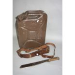 A LARGE MILITARY ISSUE JERRY CAN, in Brown, Military issue Machete marked 120-9212 & 13S1 wooden