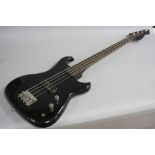 A WESTONE SPECTRUM ST SERIES FOUR STRING BASS GUITAR, finished in black with red detailing, rosewood