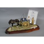 A BORDER FINE ARTS LIMITED EDITION FIGURE GROUP, 'Daily Delivery', No.44/1500, mounted on wooden