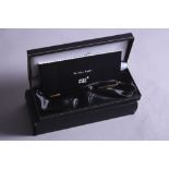 A BOXED MONT BLANC MEISTERSTUCK PIX BALLPOINT PEN, finished in black and gold, comes with it's