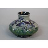 A MOORCROFT SHRINKING VIOLET PATTERN SQUAT BALUSTER VASE, circa 2013, impressed and painted marks,