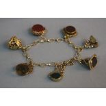 A MID TO LATE 20TH CENTURY 9CT GOLD OPEN OVAL LINKED DESIGN BRACELET, together with seven assorted