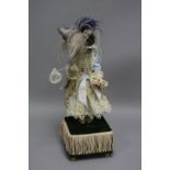 A CREATIONS PAST REPRODUCTION WIND-UP MUSICAL AUTOMATON DOLL, nape of neck marked 'CP 1993