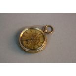 A 14CT GOLD LADIES FOB WATCH, outer case marked 48566