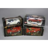 FOUR BOXED MODERN DIECAST SPORTS CAR MODELS, Burago Lamborghini Countach (1988), No.3047 and