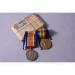 A BRITISH WAR AND VICTORY MEDAL, pair correctly named to 35711 Pte. J. Sanderson. Border Regiment,