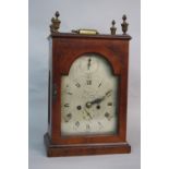 A LATE 18TH CENTURY AND LATER WALNUT CASED BRACKET CLOCK, by Bethel of Stowmarket, silvered dial