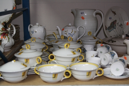 SHELLEY, a coffee set No.2483 comprising coffee pot, hot water covered jug, seven coffee cups (