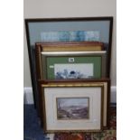 EIGHT FRAMED AND GLAZED PRINTS, including facsimile Cecil Aldin and Crombie prints (8)