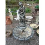 A PRE-CAST GARDEN WATER FEATURE, approximate height 120cm