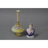 A ROYAL WORCESTER SPILL VASE, florally decorated, shape No.1748, Rd No.234429, puce factory mark,