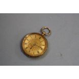 A VICTORIAN 14CT LADIES FOB WATCH